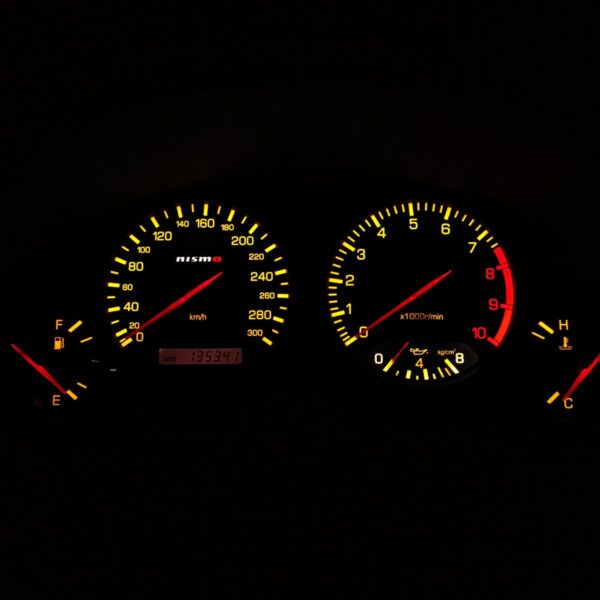 Nissan Skyline R34 gtt gtr Speedometer cluster conversion tacho tachoumbau Nismo mines 300 km/h kph