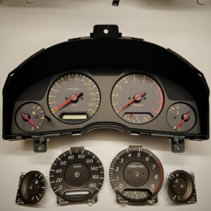 Nissan Skyline R34 gtt gtr Speedometer cluster conversion tacho tachoumbau Nismo mines 300 km/h kph