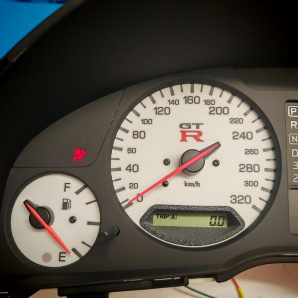 Nissan Skyline R34 gtt gtr Speedometer cluster conversion tacho tachoumbau Nismo mines 320 km/h kph