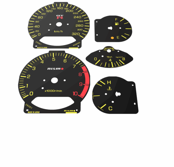 Nissan Skyline R34 gtt gtr Nissan Skyline R34 gtt gtr Speedometer cluster conversion tacho tachoumbau Nismo mines 300 km/h kphcluster conversion tacho tachoumbau Nismo mines 300 km/h kph