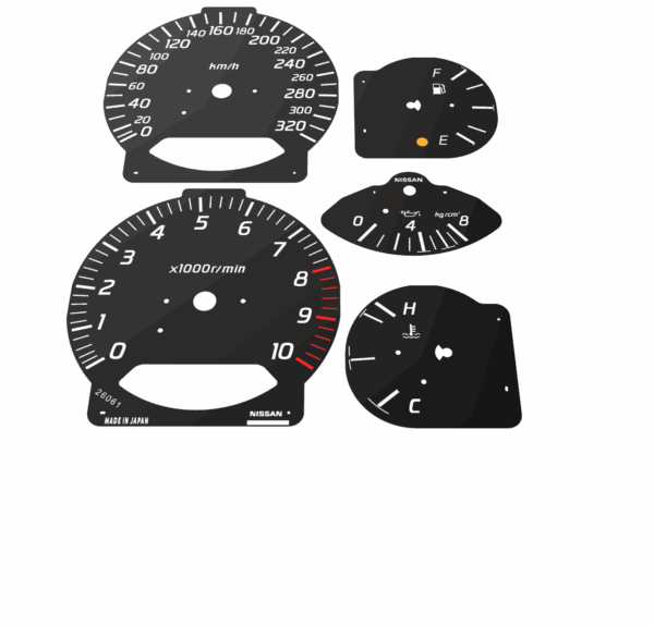 Nissan Skyline R34 gtt gtr Speedometer cluster conversion tacho tachoumbau Nismo mines 300 km/h kph