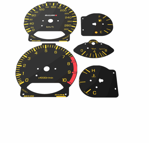 Nissan Skyline R34 gtt gtr Speedometer cluster conversion tacho tachoumbau Nismo mines 300 km/h kph