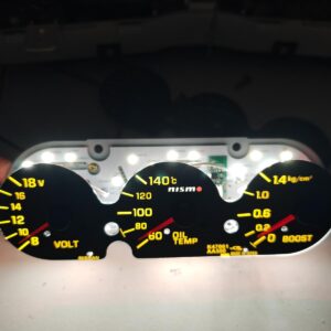 Triple Gauge Nissan Skyline R34 custom dials HKS NISMO