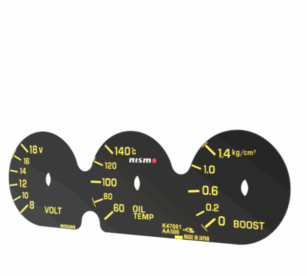 Triple Gauge Nissan Skyline R34 custom dials HKS NISMO